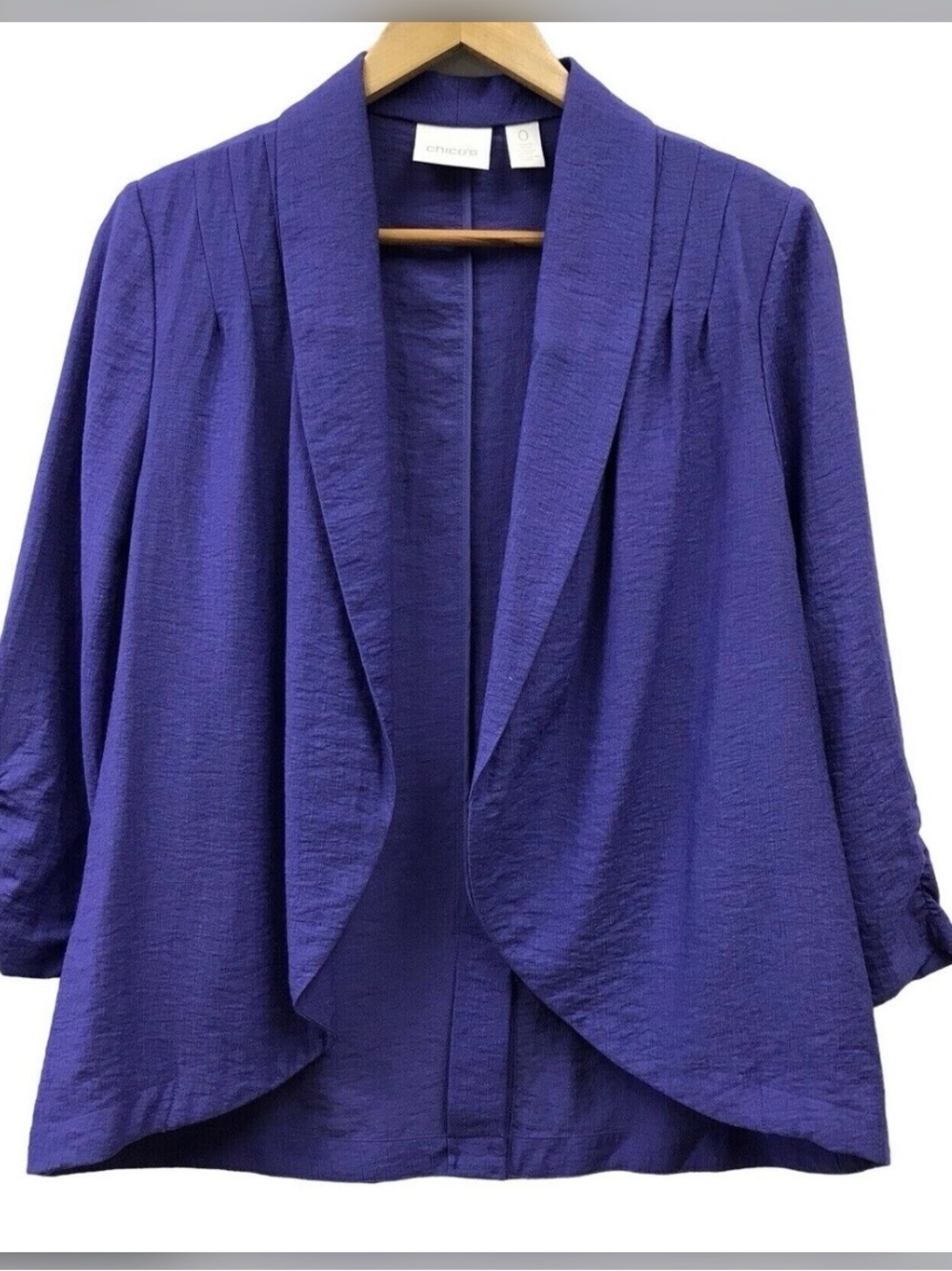 Chico's Purple Draped Open-Front Blazer Size M (Chico’s 1)